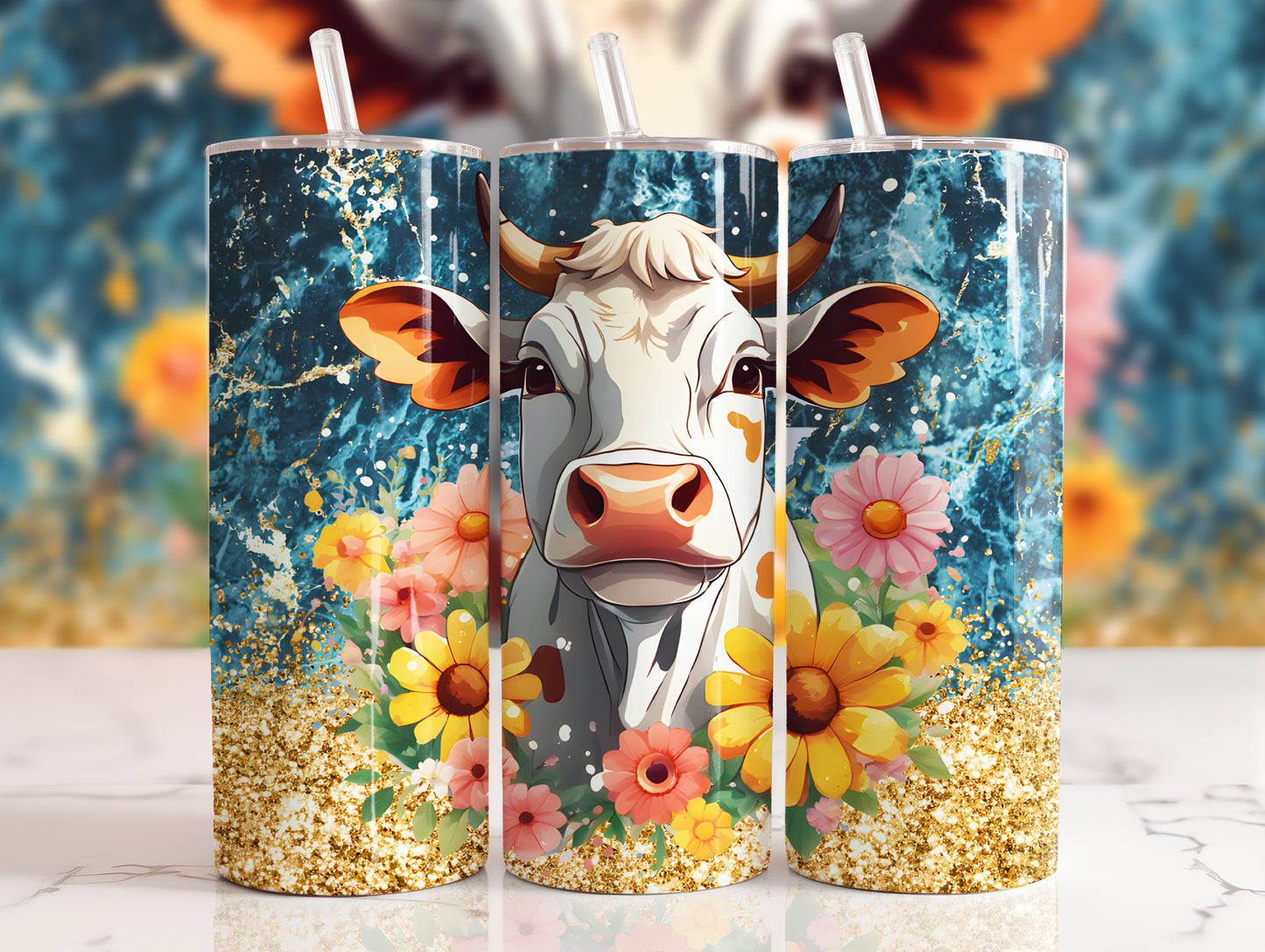 Cow in Flowers
