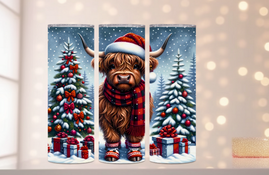 Highland Christmas Cow in Red