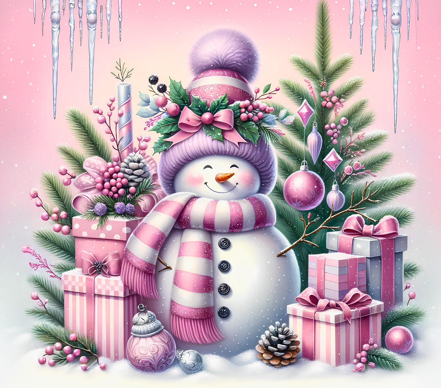 Snowman in pink